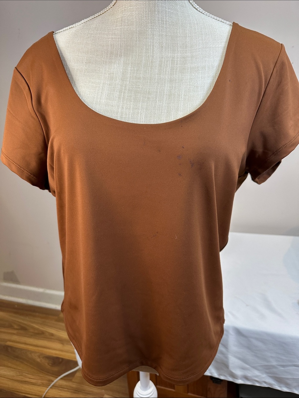 Old Navy Scoop Neck Short Sleeve Top - Rust Brown
